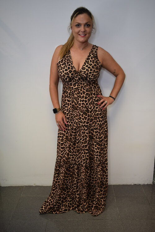 Vestido estampa animal