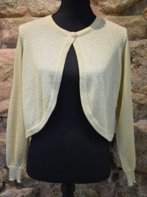 Casaco curto malha com brilho