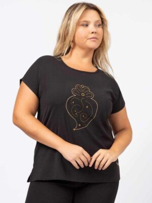 Blusa com brilhos e manga curta