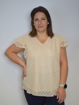Blusa manga folhos