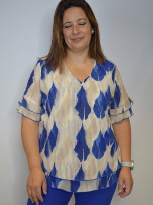Blusa manga folhos