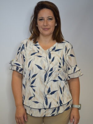 Blusa manga folhos
