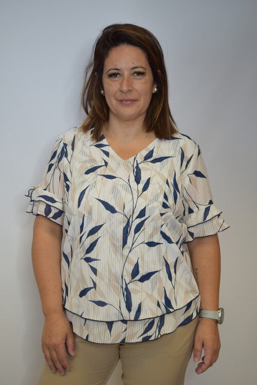 Blusa manga folhos