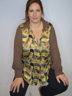 Blusa estampada de manga comprida